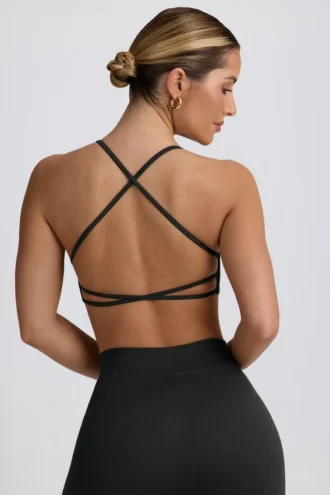 Super Sculpt sømløs ryggløs sports-BH i Ash
