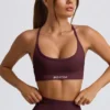 Super Sculpt sømløs ryggløs sports-BH i burgunder