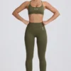 Super Sculpt sømløs ryggløs sports-BH i lysegrønn