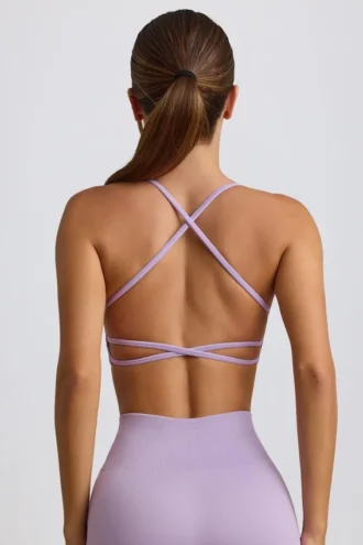 Super Sculpt sømløs ryggløs sports-BH i myk lilla
