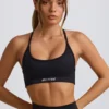 Super Sculpt sømløs ryggløs sports-BH i svart