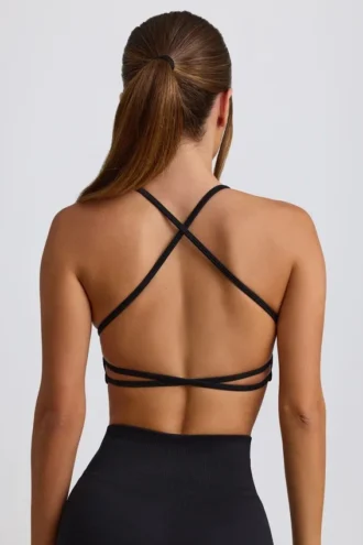 Super Sculpt sømløs ryggløs sports-BH i svart