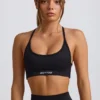 Super Sculpt sømløs ryggløs sports-BH i svart