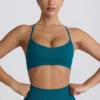 Super Sculpt sømløs sports-BH med kryssrygg i blågrønn