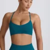 Super Sculpt sømløs sports-BH med kryssrygg i blågrønn