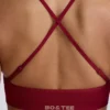 Super Sculpt sømløs sports-BH med kryssrygg i burgunder