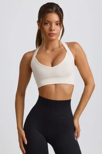Super Sculpt sømløs sports-BH med kryssrygg i hvit
