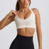 Super Sculpt sømløs sports-BH med kryssrygg i hvit
