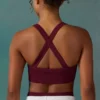 Super Sculpt sømløs sports-BH med kryssrygg i plomme
