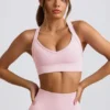 Super Sculpt sømløs sports-BH med kryssrygg i pudderrosa
