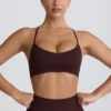Super Sculpt sømløs sports-BH med kryssrygg i sjokoladebrun