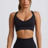 Super Sculpt sømløs sports-BH med kryssrygg i svart
