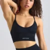 Super Sculpt sømløs sports-BH med rund hals i svart