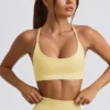 Super Sculpt sømløs sports-BH uten rygg i smørgul