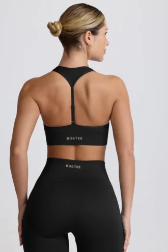 Super Sculpt sømløs T-rygg sports-BH i svart