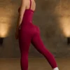 Super Sculpt sømløse leggings i burgunder