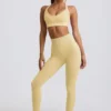 Super Sculpt sømløse leggings med høy midje i smørgul