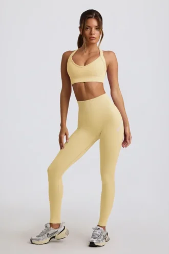 Super Sculpt sømløse leggings med høy midje i smørgul