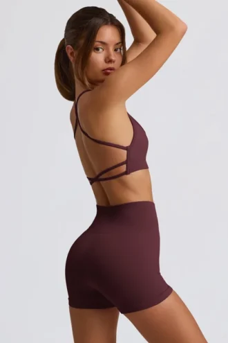 Super Sculpt sømløse minishorts i burgunder