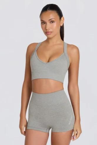 Super Sculpt sømløse minishorts i grå melert