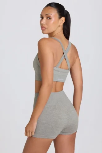Super Sculpt sømløse minishorts i grå melert
