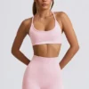 Super Sculpt sømløse minishorts i pudderrosa