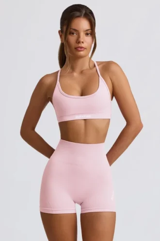 Super Sculpt sømløse minishorts i pudderrosa