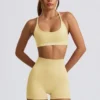 Super Sculpt sømløse minishorts i smørgul