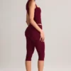 Suri Modal Capri-leggings med middels høy midje i vinrød