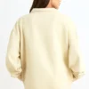 Sweatshirt med kvart glidelås i fargen Bone