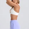 Sweatshorts med middels høy midje i periwinkle