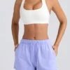 Sweatshorts med middels høy midje i periwinkle