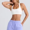 Sweatshorts med middels høy midje i periwinkle