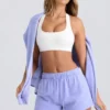 Sweatshorts med middels høy midje i periwinkle