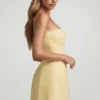 Talina Sweetheart-Neck Strapless Structured Minikjole i pastellgult