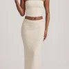 Tamia Ruched Strapless Lace Top i Ivory