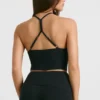 Tank-top i grovstrikk i svart