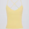 Tank-top med kryssrygg i Lemon