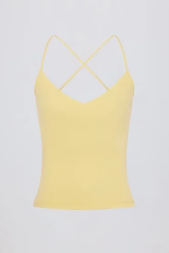 Tank-top med kryssrygg i Lemon