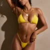 Taormina Ruched Thong bikinitruser i gylden gul