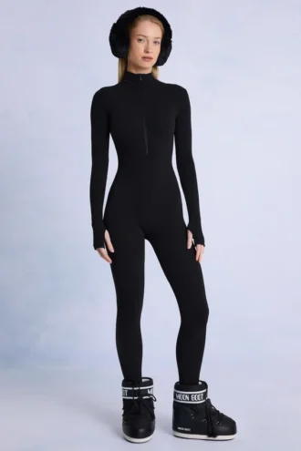Termisk undertøysjumpsuit i svart