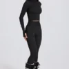 Termiske leggings i svart leopardmønster