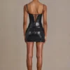 Theodora Premium Sequin Lace Corset Minikjole i svart