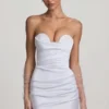 Tirza Ruched Corset Minikjole i hvitt