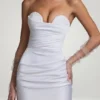 Tirza Ruched Corset Minikjole i hvitt