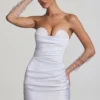 Tirza Ruched Corset Minikjole i hvitt
