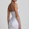 Tirza Ruched Corset Minikjole i hvitt