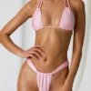 Tropics trekantet bikinitopp med doble stropper i myk rosa