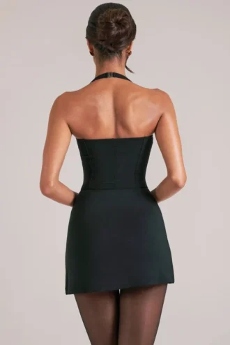 Tula mid-rise bodycon ultra-miniskjørt med splitt i svart