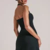 Tula mid-rise bodycon ultra-miniskjørt med splitt i svart